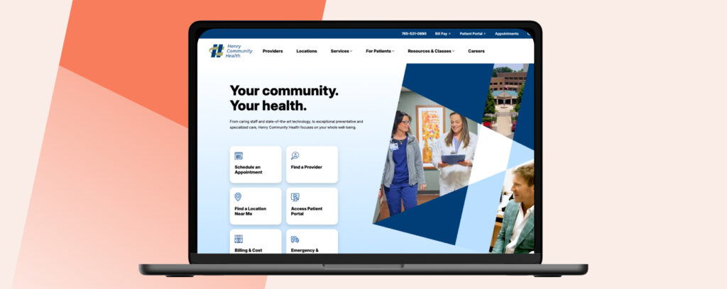 Coral visual pattern background also showing website home page