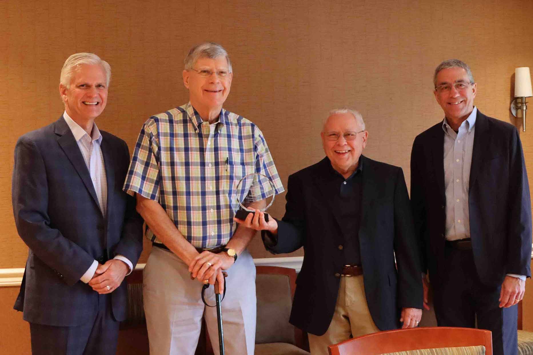John Pidgeon receiving the Award of Merit from the Indiana Hospital Association