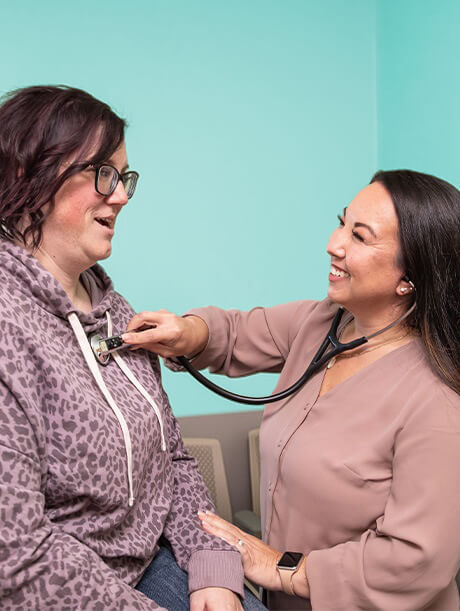 Teresea Drescher with patient