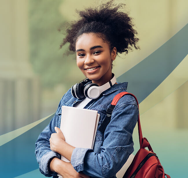 A teen heading back to school