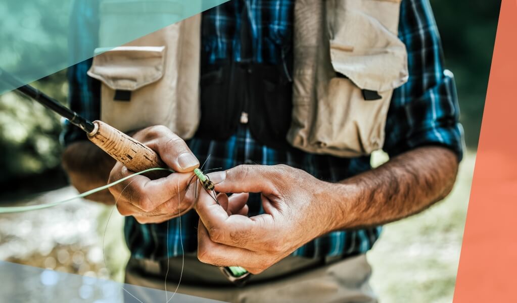 Fisherman close up on hands