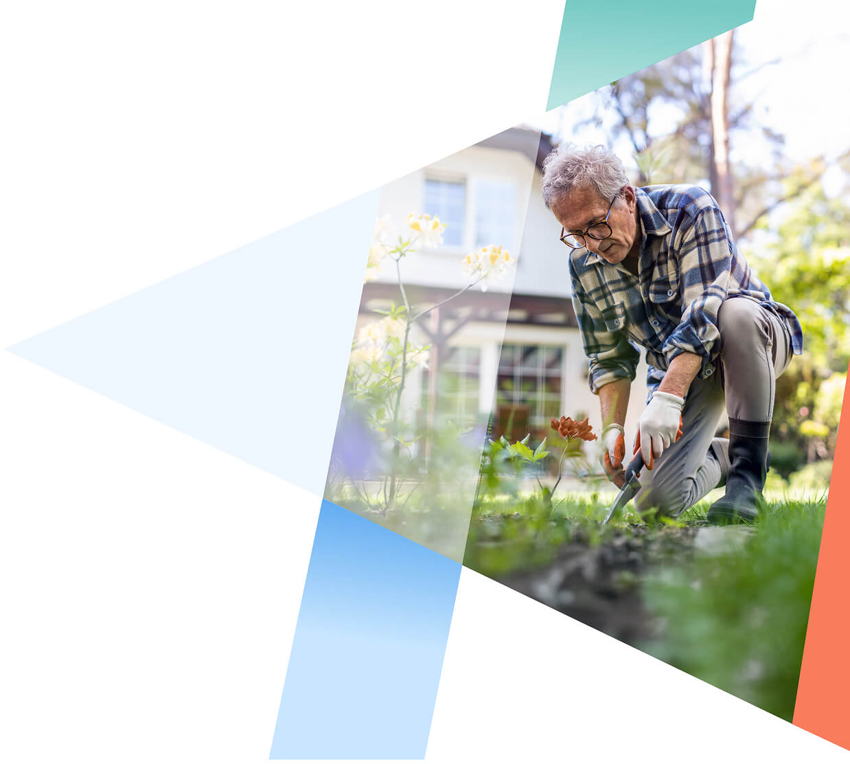 man gardening on bended knee