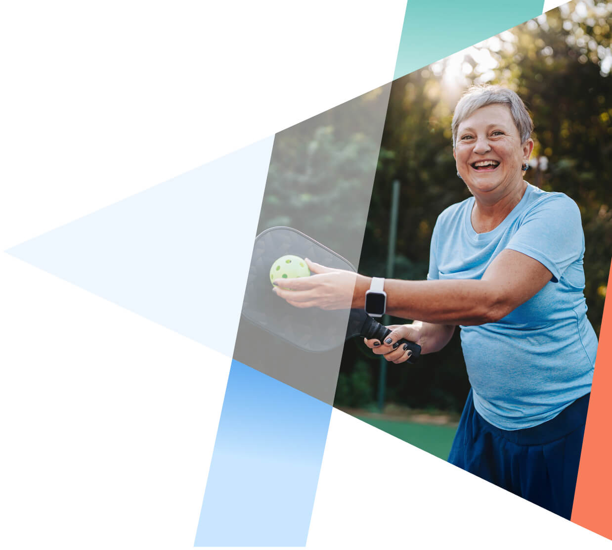 Woman playing pickleball