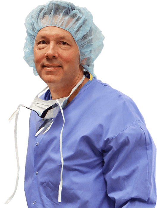 Dr. Matthews in surgery scrubs
